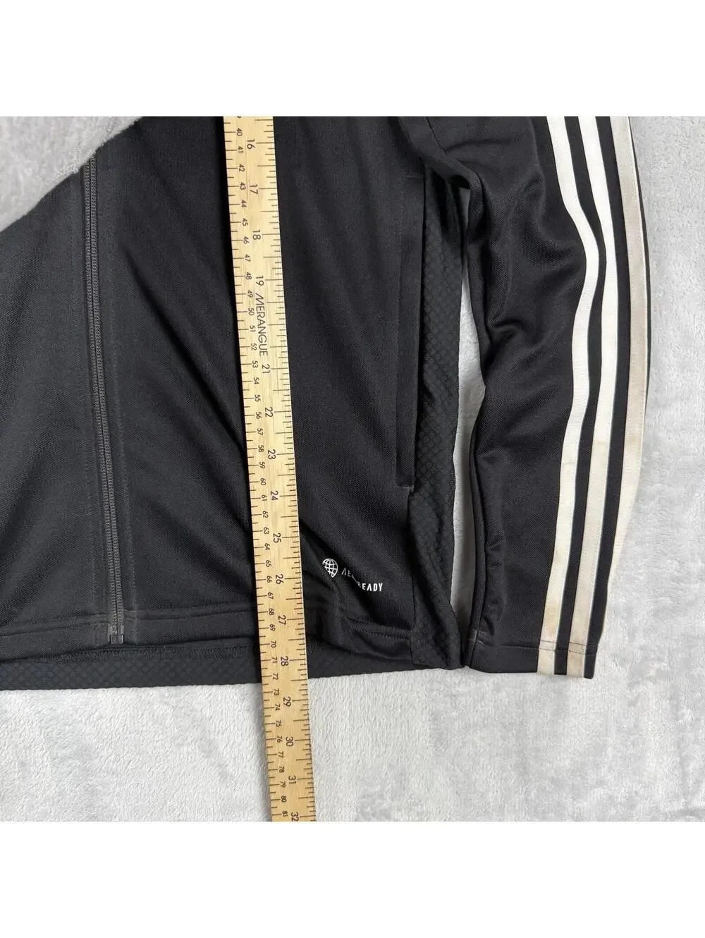 Adidas AeroReady Track Jacket Black White 3 Stripe Slim Fit MenS Soccer Techwear